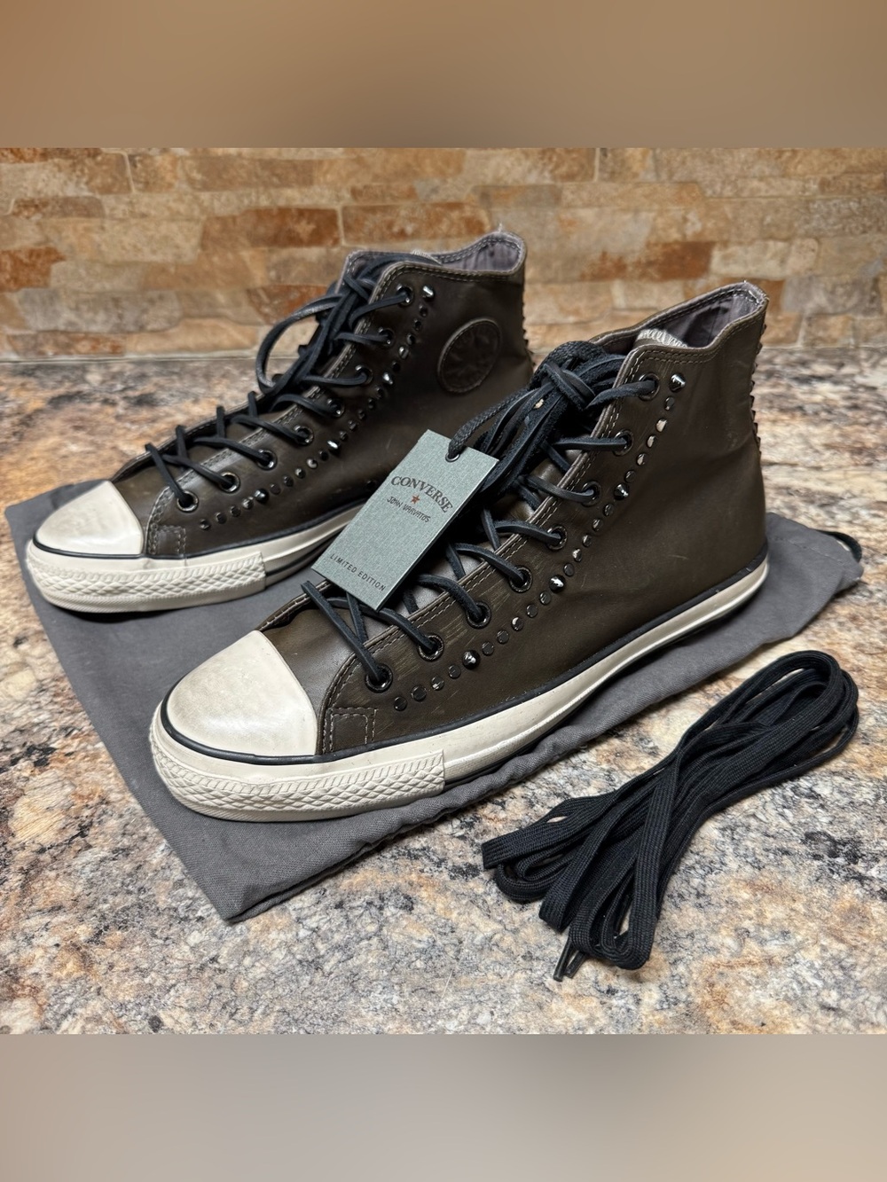 Converse by John Varvatos All Star Brown Leather Studded 129647C Men's 12